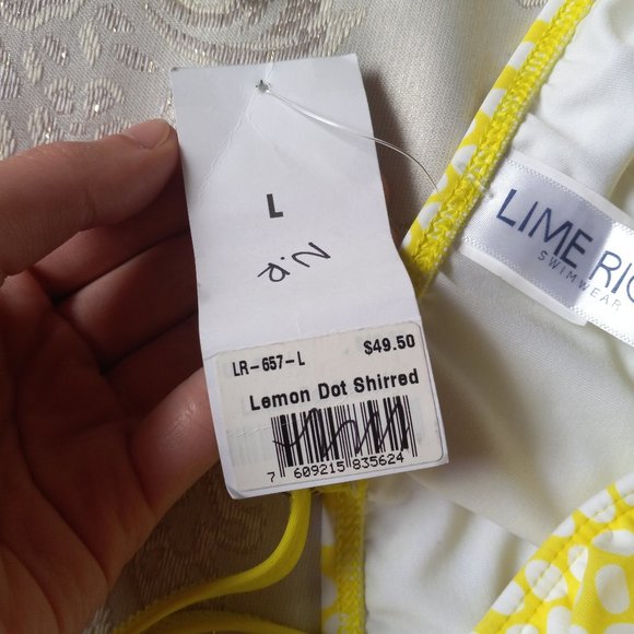 Lime Ricki Tankini Swim Top Size L Adjustable Straps Yellow NWT - Picture 3 of 5